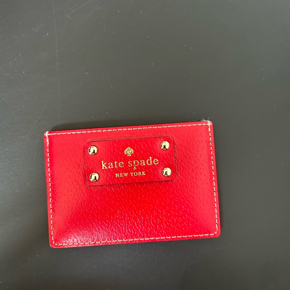 Kate Spade Scarlet Card Case with Gold Details
